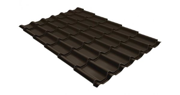 Металлочерепица классик 0,5 Satin RR 32 темно-коричневый купить в Дзержинске