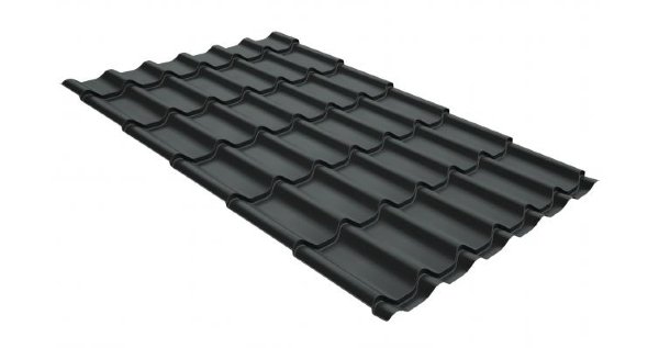 Металлочерепица классик GL 0,5 GreenCoat Pural RR 23 темно-серый (RAL 7024 мокрый асфальт) купить в Дзержинске