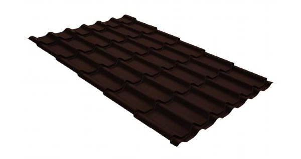 Металлочерепица классик GL 0,5 GreenCoat Pural RR 887 шоколадно-коричневый (RAL 8017 шоколад) купить в Дзержинске