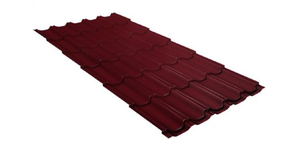 Металлочерепица квинта плюс GL 0,5 Satin RAL 3005 красное вино купить в Дзержинске