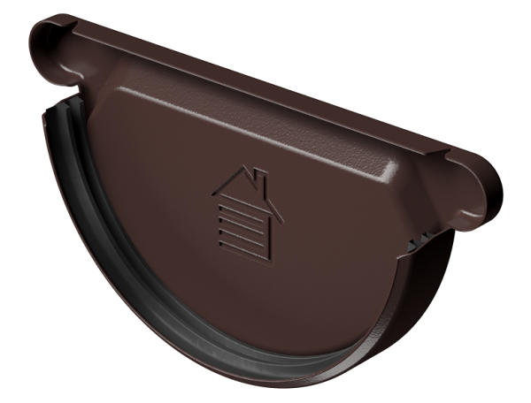 Заглушка желоба D125 Döcke STAL PREMIUM Шоколад, (RAL 8019) купить в Дзержинске