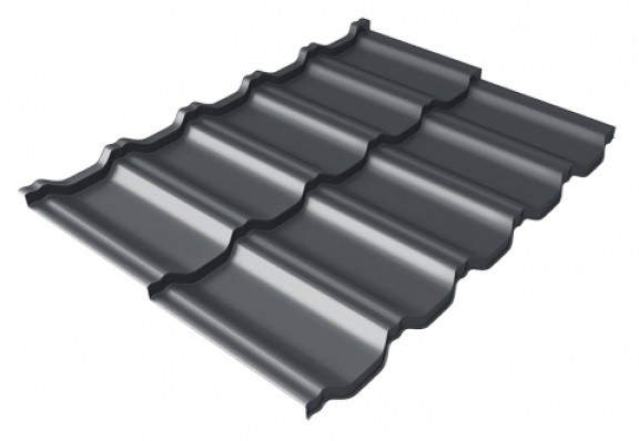 Металлочерепица модульная Квинта Uno Grand Line c 3D резом 0,5 Satin Мatt RAL 7024 мокрый асфальт купить в Дзержинске