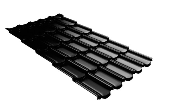 Металлочерепица квинта плюс с 3D резом 0,5 GreenСoat Pural Matt RR 33 черный (RAL 9005 черный) купить в Дзержинске