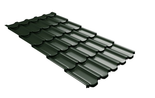 Металлочерепица квинта плюс с 3D резом 0,5 GreenСoat Pural RR 11 темно-зеленый (RAL 6020 хромовая зелень) купить в Дзержинске