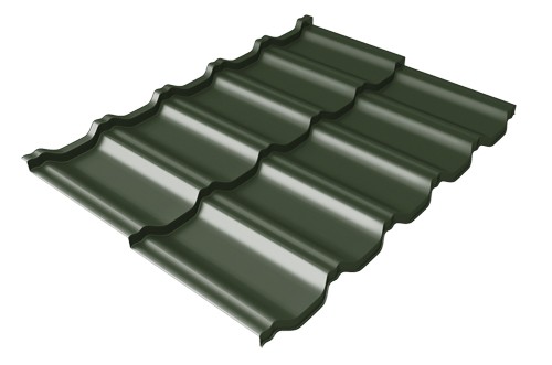Металлочерепица модульная Квинта Uno Grand Line c 3D резом 0,5 GreenСoat Pural Matt RR 11 темно-зеленый (RAL 6020 хромовая зелень) купить в Дзержинске