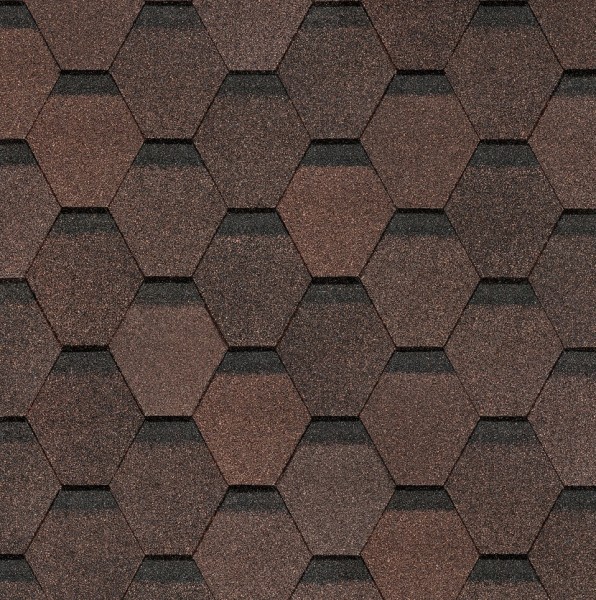 Гибкая черепица Docke, коллекция Шестигранник Коричневый купить в Дзержинске