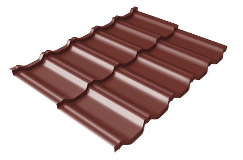 Металлочерепица модульная Квинта Uno Grand Line c 3D резом 0,5 Satin RAL 3009 оксидно-красный купить в Дзержинске