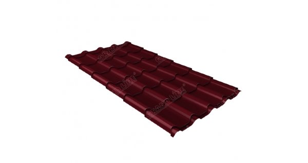 Металлочерепица камея 0,5 Satin RAL 3005 красное вино купить в Дзержинске