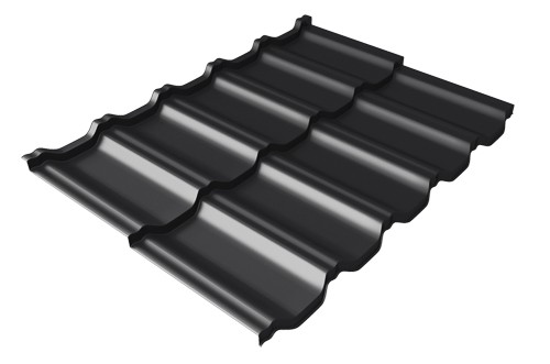 Металлочерепица модульная Квинта Uno Grand Line c 3D резом 0,5 Satin Мatt RAL 9005 черный купить в Дзержинске