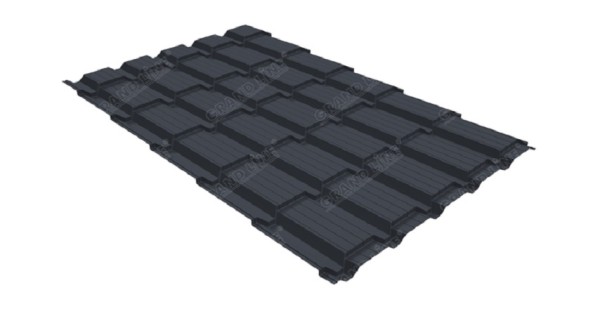 Металлочерепица GL квадро профи 0,5 Satin RAL 7024 мокрый асфальт купить в Дзержинске