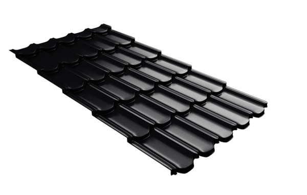 Металлочерепица квинта плюс с 3D резом 0,5 Satin RAL 9005 черный купить в Дзержинске