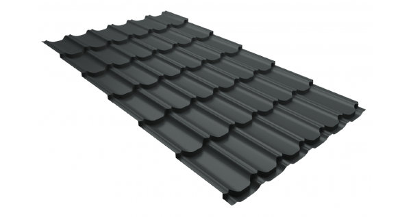 Металлочерепица квинта плюс 0,5 GreenCoat Pural Matt RR 23 темно-серый (RAL 7024 мокрый асфальт) купить в Дзержинске